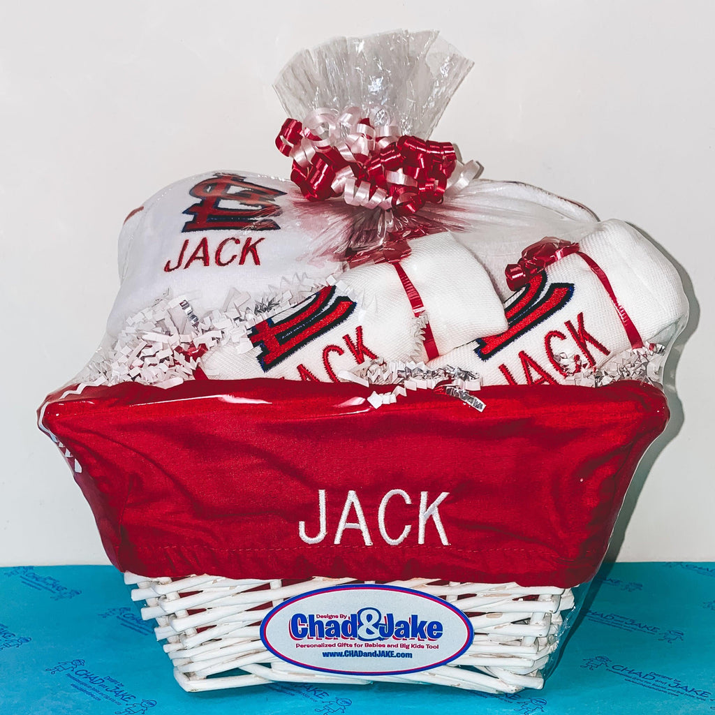 Personalized St. Louis Cardinals Medium Basket - 6 Items - Designs by Chad & Jake