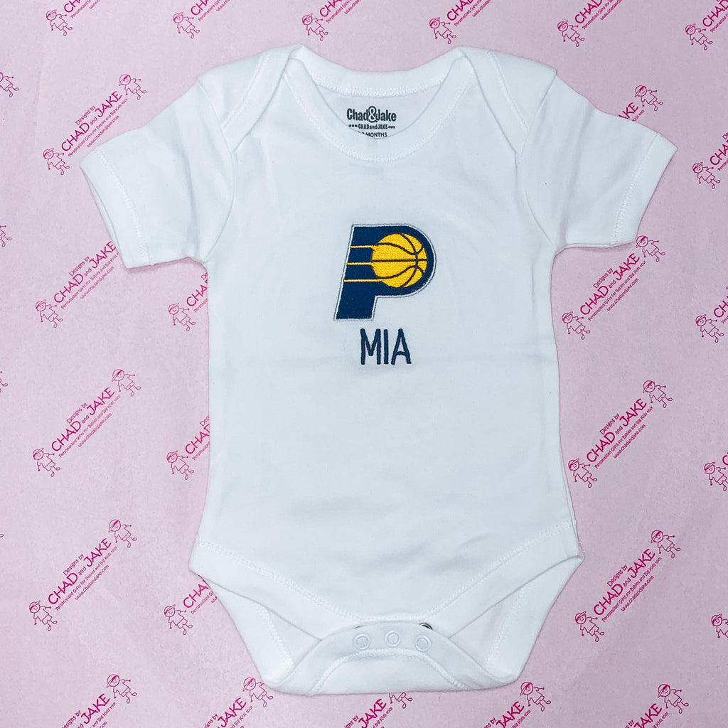 Personalized Indiana Pacers Bodysuit - Designs by Chad & Jake