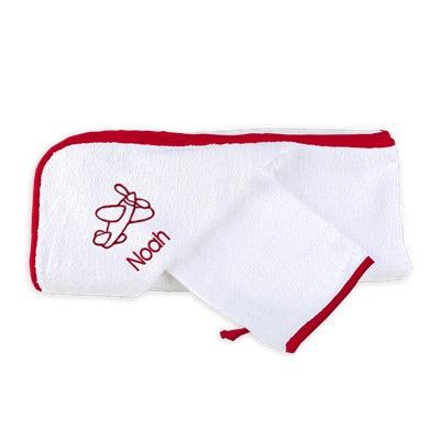 Personalized Basic Hooded Towel Set with Airplane - Designs by Chad & Jake