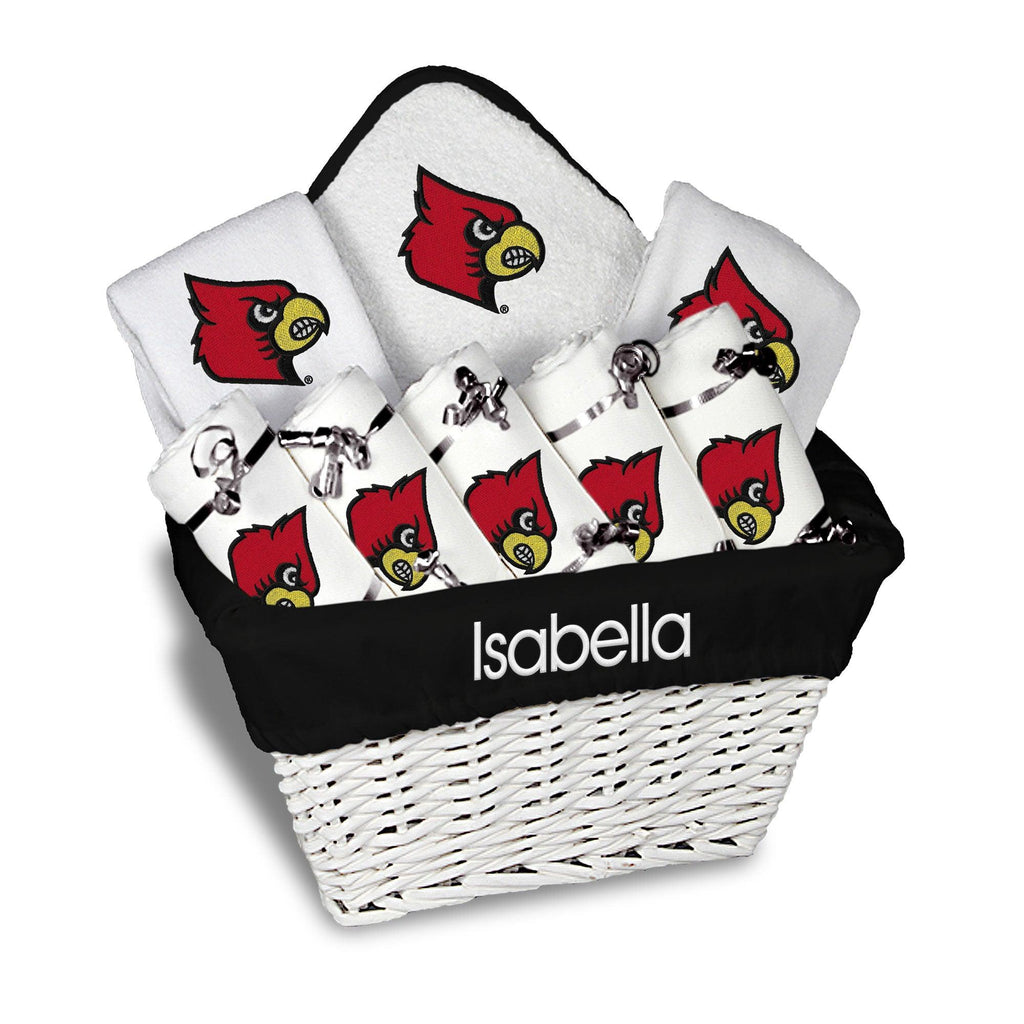 Personalized Louisville Cardinals Large Basket - 9 Items - Designs by Chad & Jake
