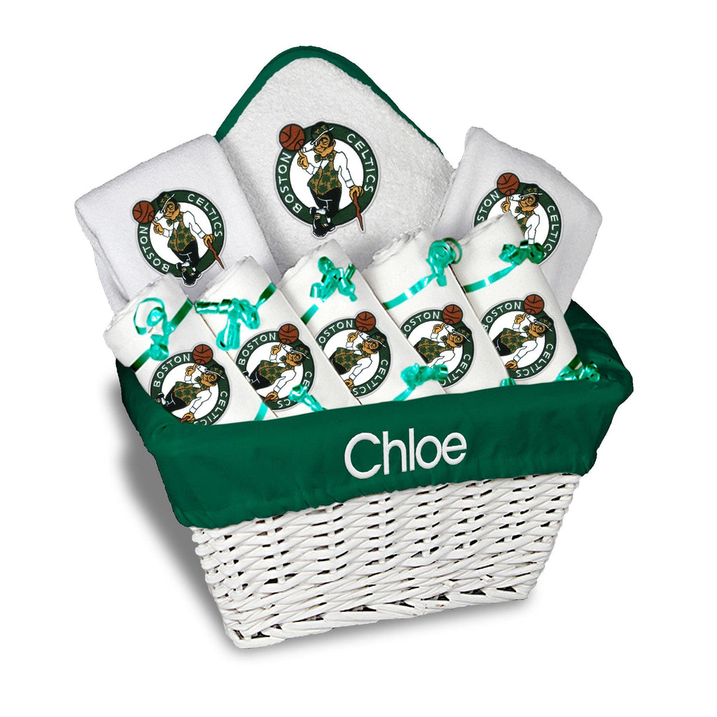 Personalized Personalized Boston Celtics Large Basket - 9 Items - Designs by Chad & Jake
