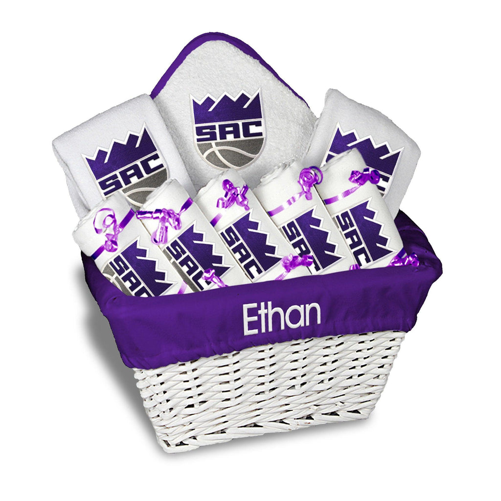 Personalized Sacramento Kings Large Basket - 9 Items - Designs by Chad & Jake