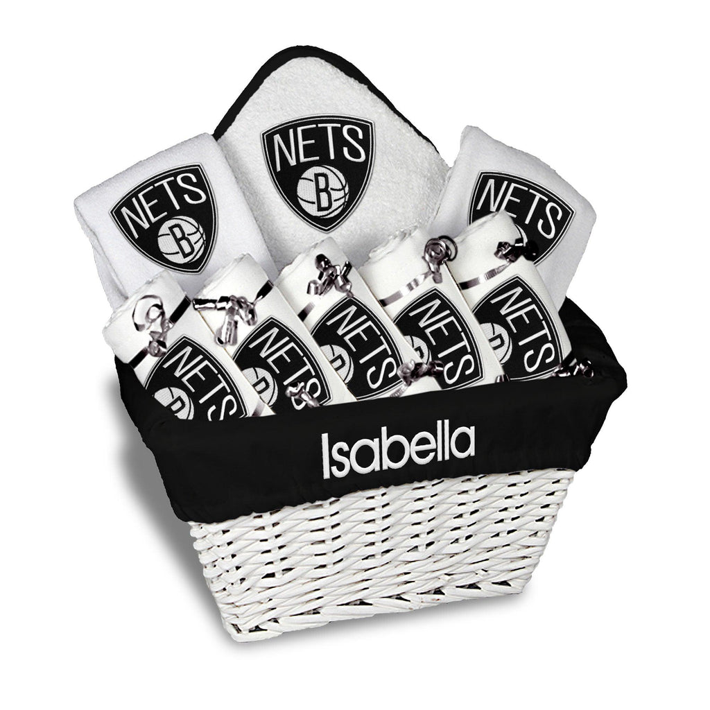 Personalized Brooklyn Nets Large Basket - 9 Items - Designs by Chad & Jake