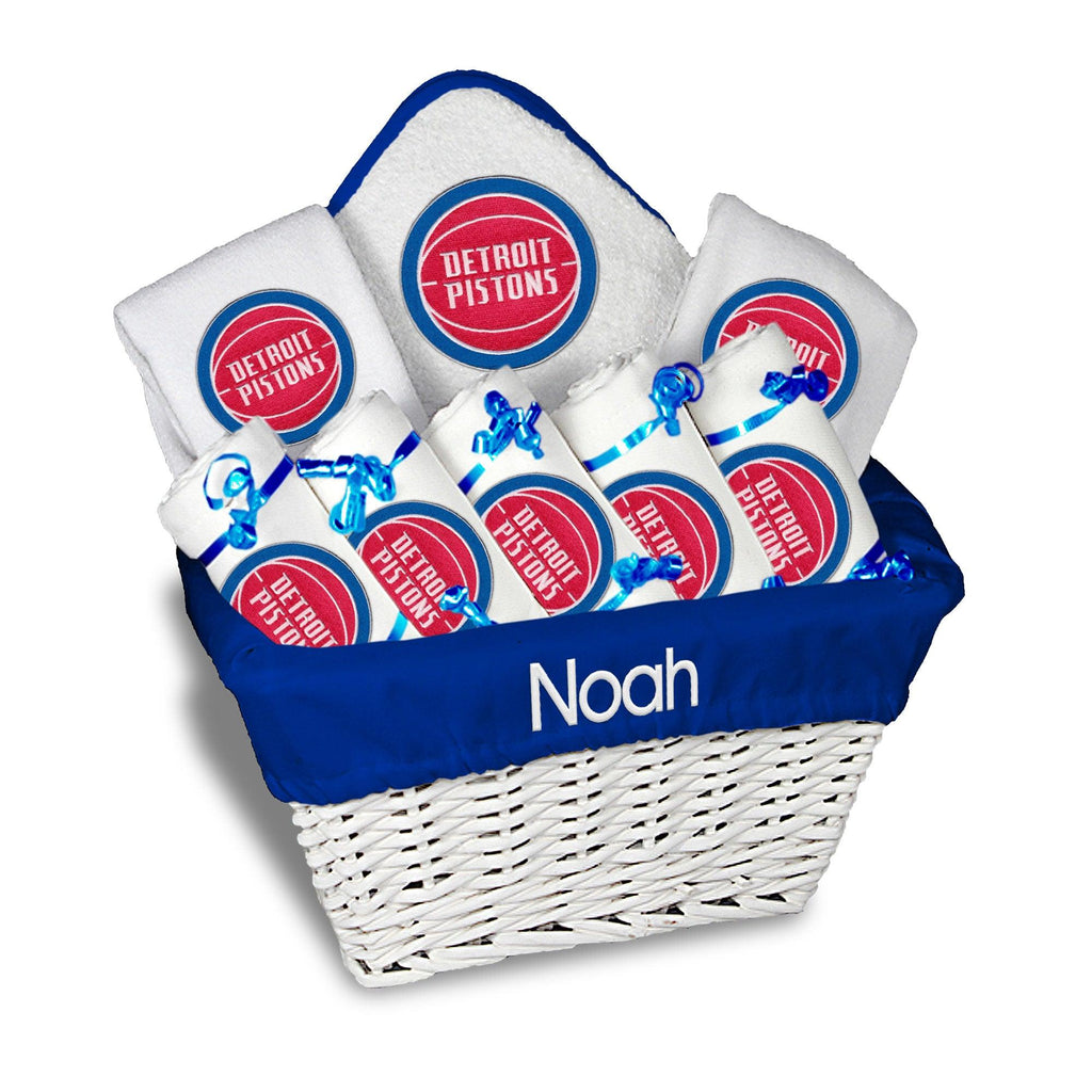 Personalized Detroit Pistons Large Basket - 9 Items - Designs by Chad & Jake