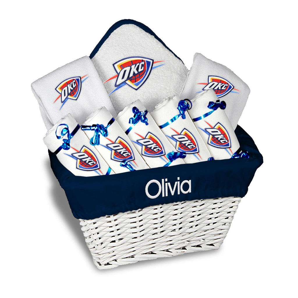 Personalized Oklahoma City Thunder Large Basket - 9 Items - Designs by Chad & Jake