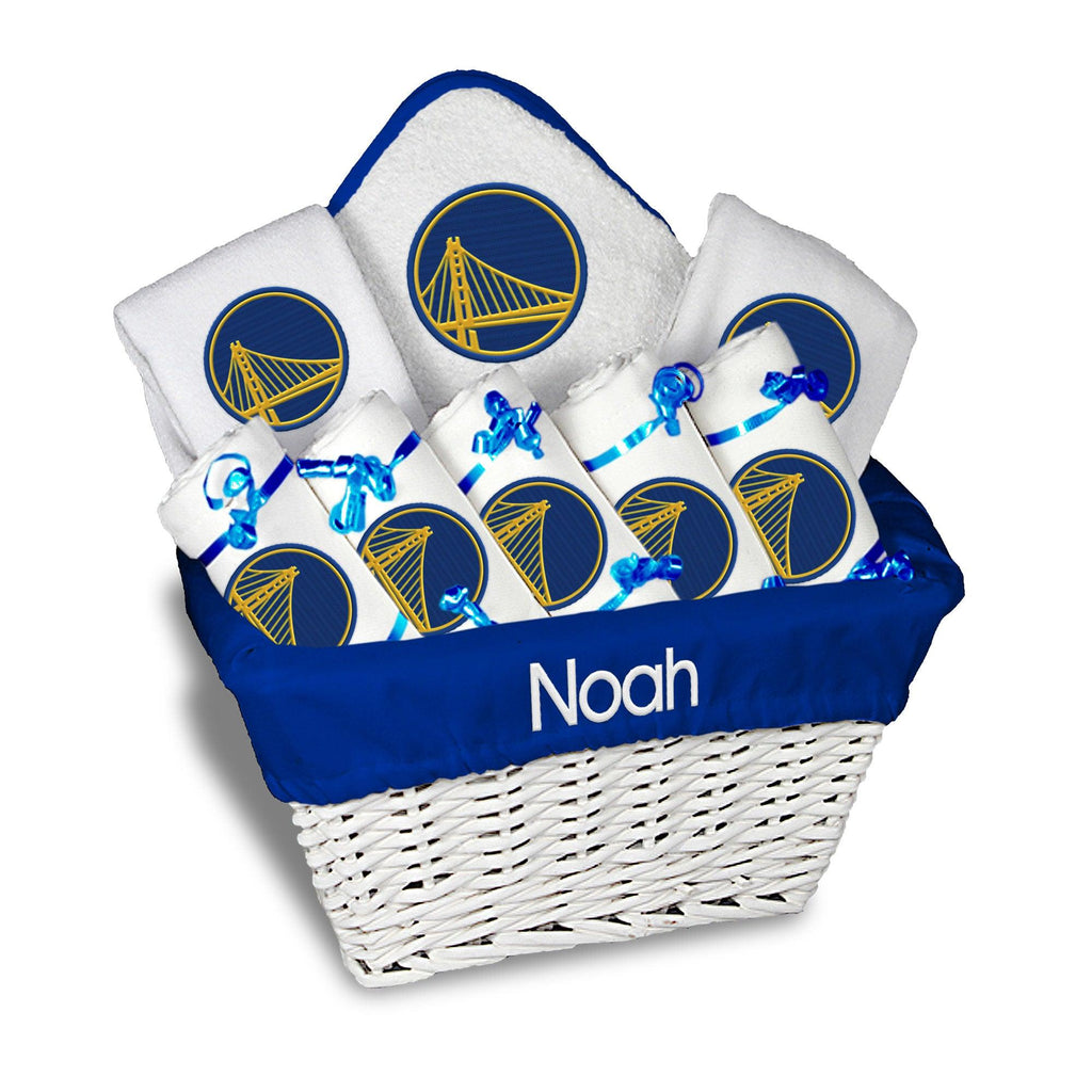 Personalized Golden State Warriors Large Basket - 9 Items - Designs by Chad & Jake