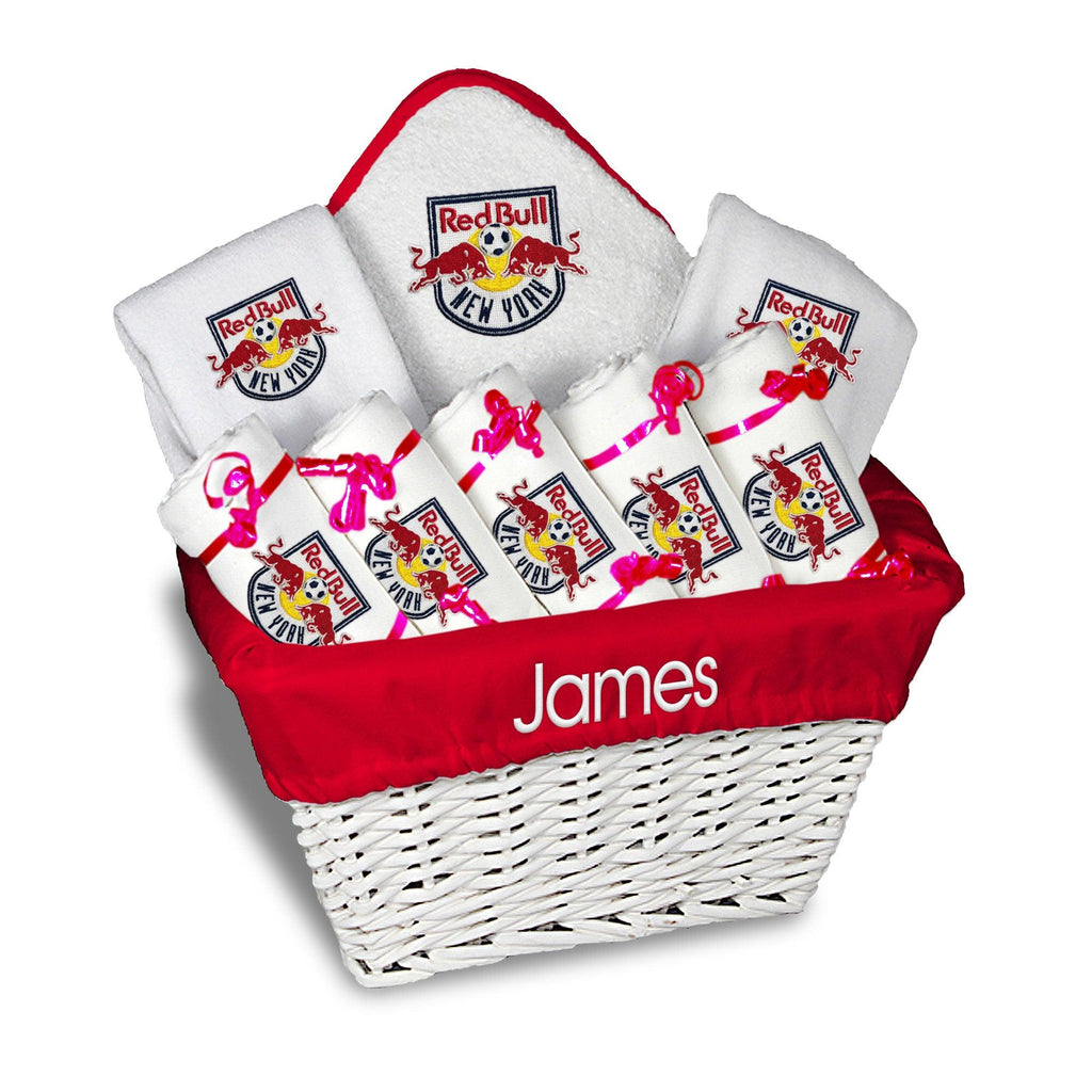 Personalized New York Red Bulls Large Basket - 9 Items - Designs by Chad & Jake