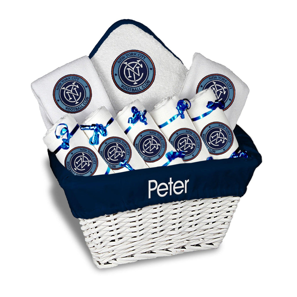 Personalized New York City FC Large Basket - 9 Items - Designs by Chad & Jake