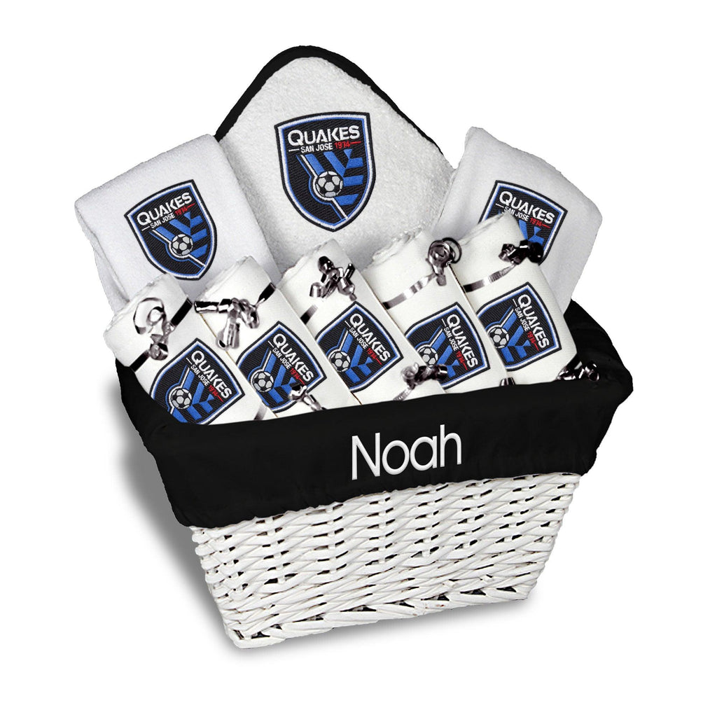 Personalized San Jose Earthquakes Large Basket - 9 Items - Designs by Chad & Jake