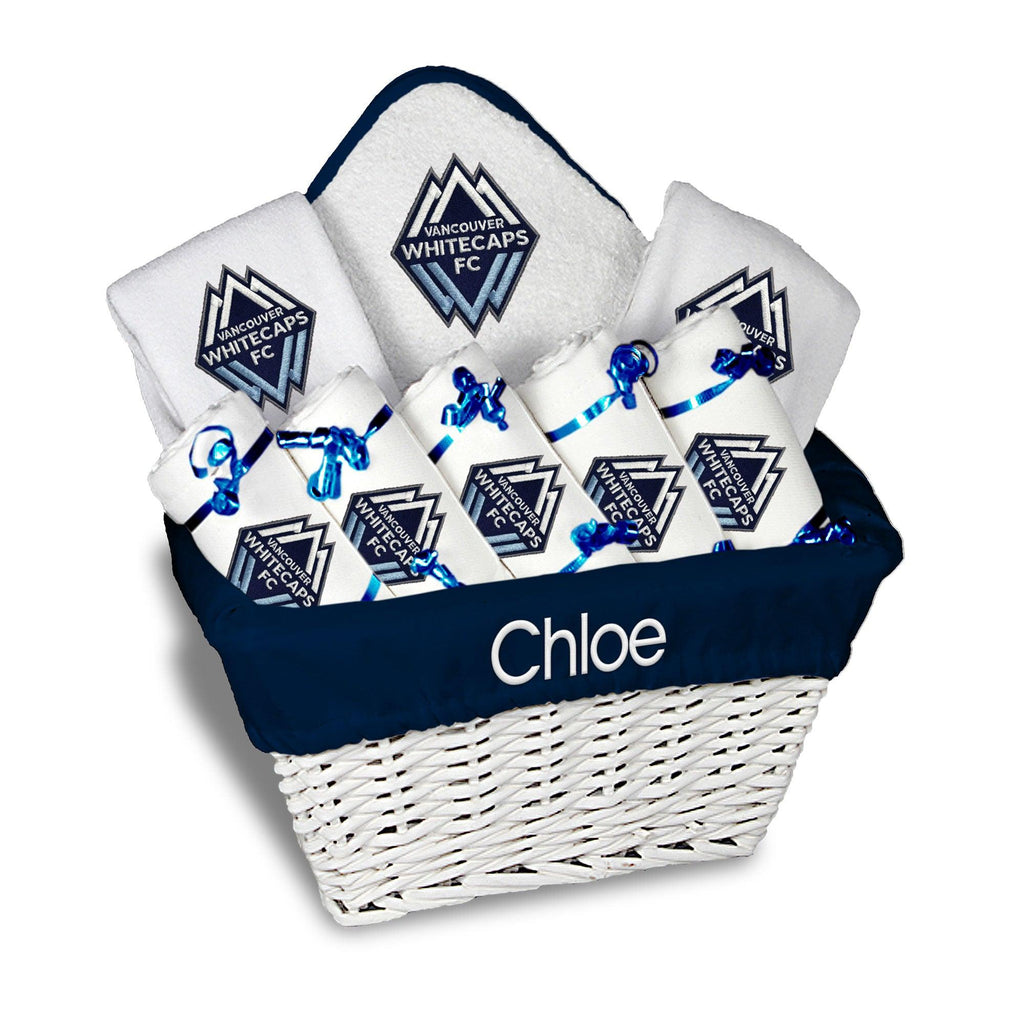 Personalized Vancouver Whitecaps Large Basket - 9 Items - Designs by Chad & Jake