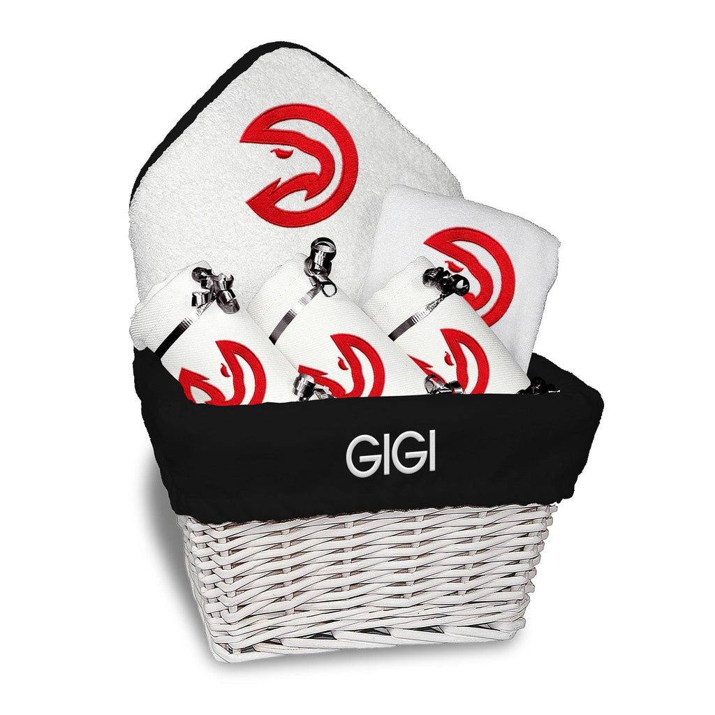 Personalized Atlanta Hawks Medium Basket - 6 Items - Designs by Chad & Jake