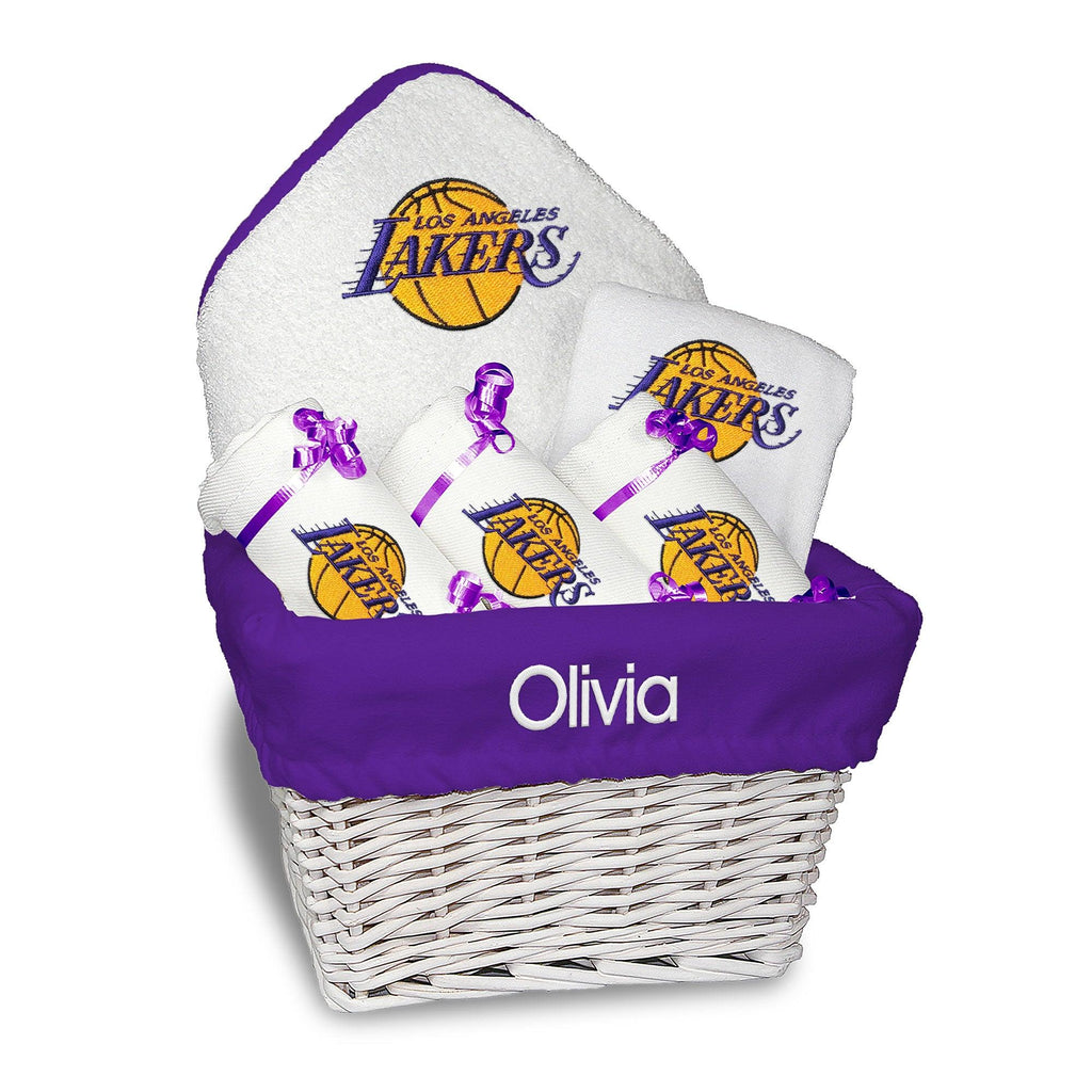 Personalized Los Angeles Lakers Medium Basket - 6 Items - Designs by Chad & Jake