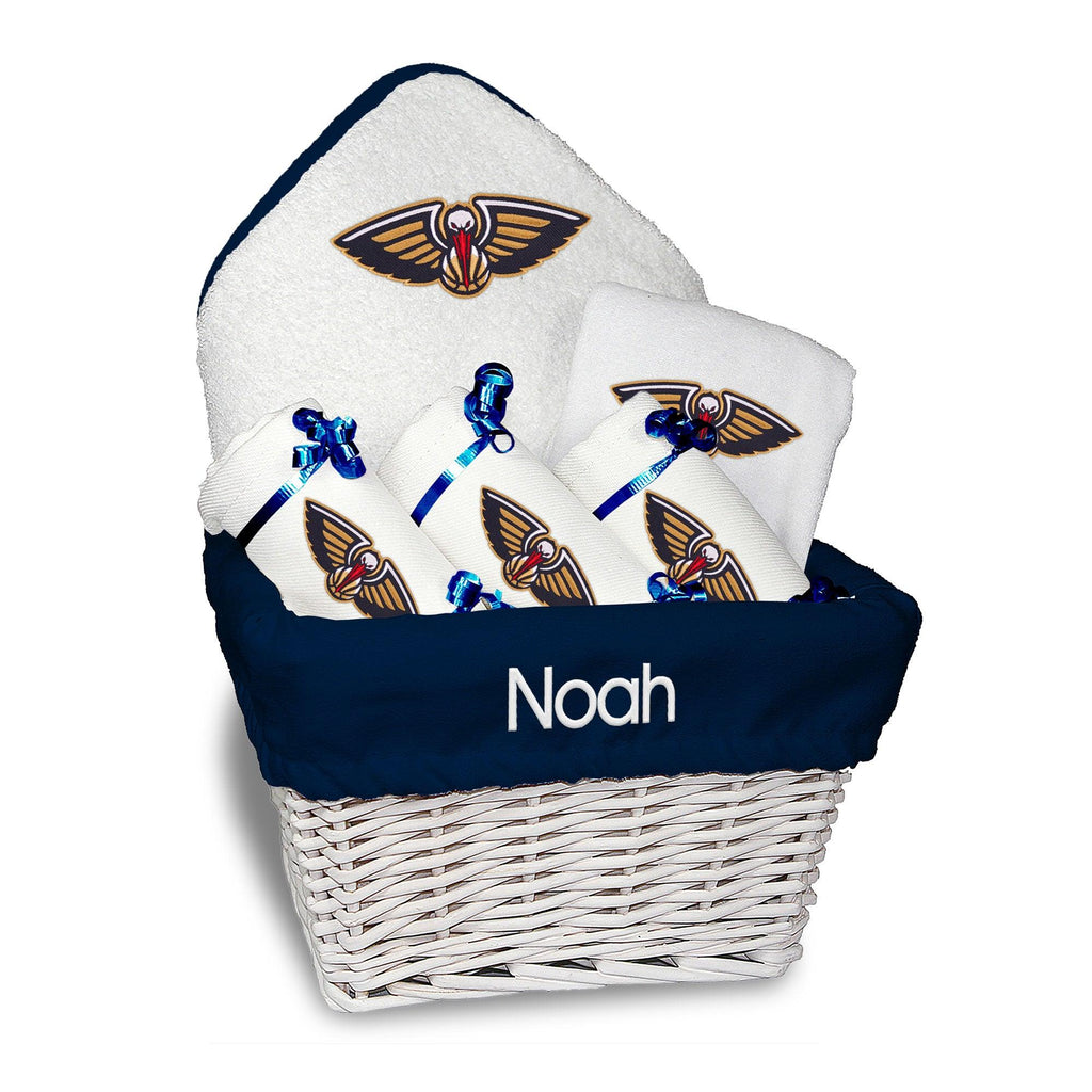 Personalized New Orleans Pelicans Medium Basket - 6 Items - Designs by Chad & Jake