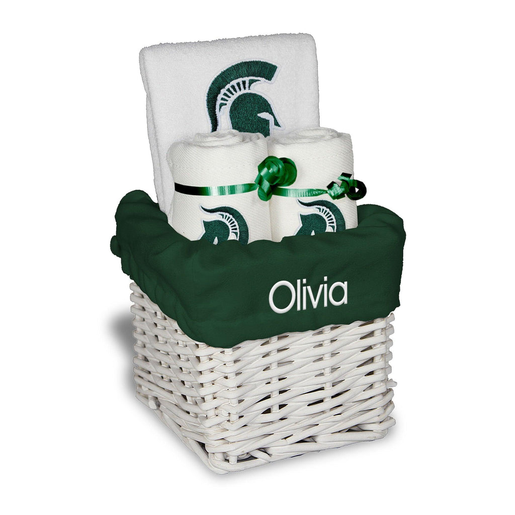 Personalized Michigan State Spartans Small Basket - 4 Items - Designs by Chad & Jake