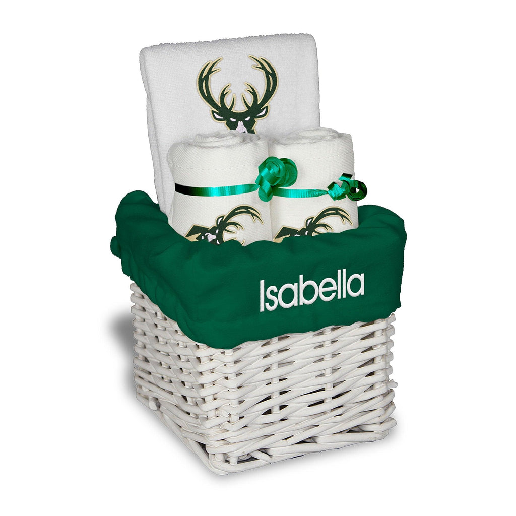 Personalized Milwaukee Bucks Small Basket - 4 Items - Designs by Chad & Jake