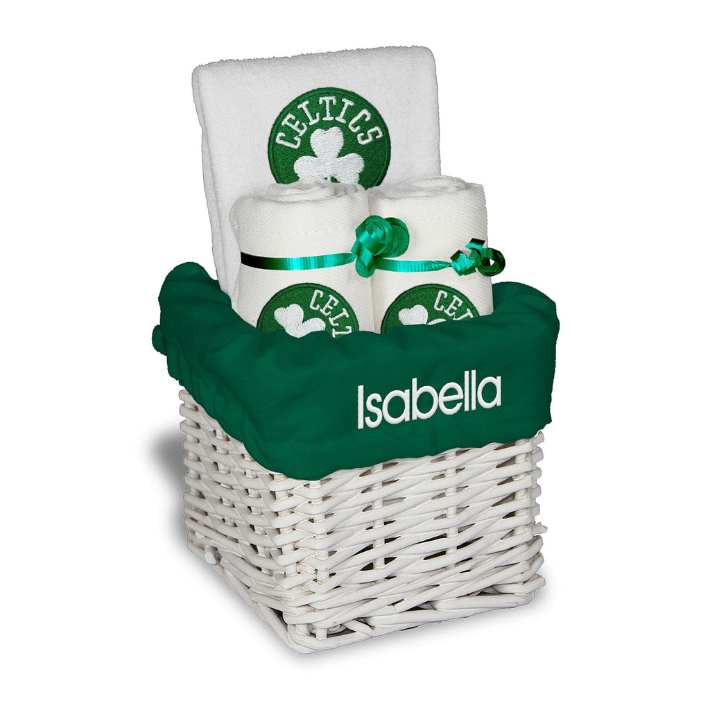 Personalized Boston Celtics Clover Small Basket - 4 Items - Designs by Chad & Jake