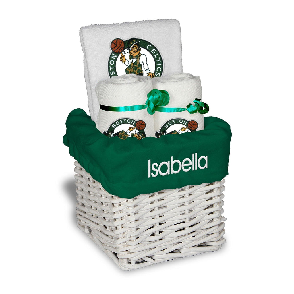 Personalized Boston Celtics Small Basket - 4 Items - Designs by Chad & Jake