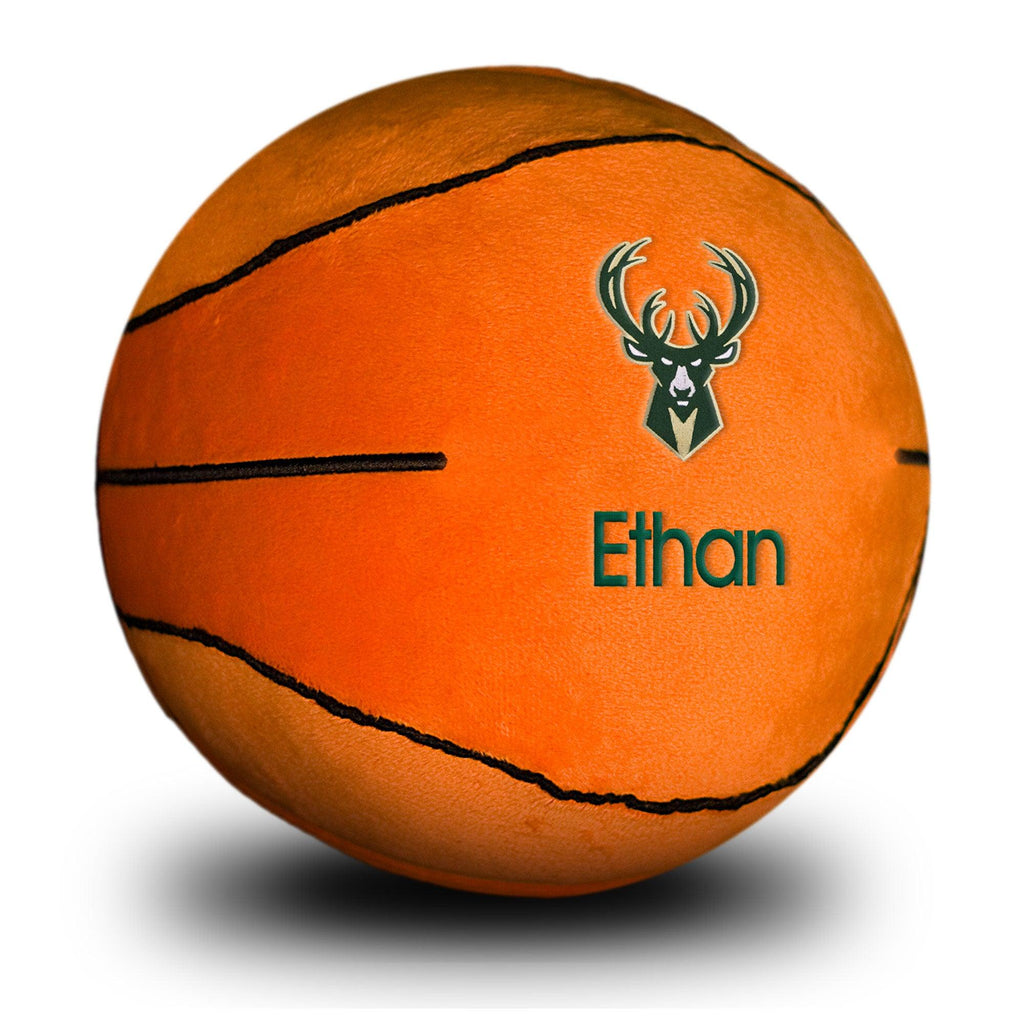 Personalized Milwaukee Bucks Plush Basketball - Designs by Chad & Jake