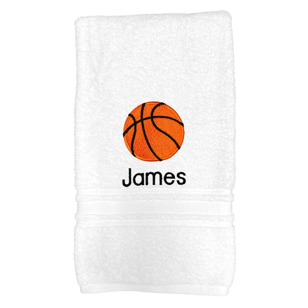 Personalized Basketball Emoji Bath Towel - 30" x 58" - Designs by Chad & Jake