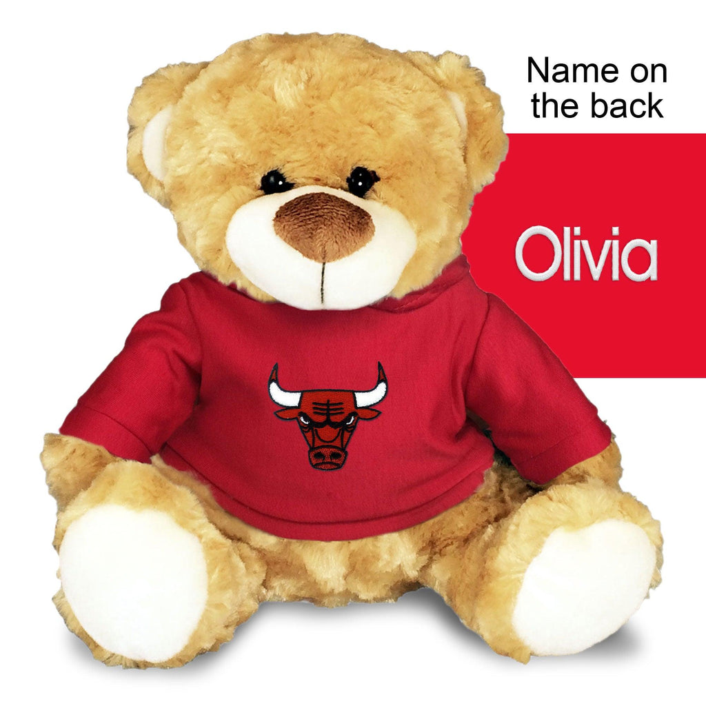 Personalized Chicago Bulls 10" Plush Bear - Designs by Chad & Jake
