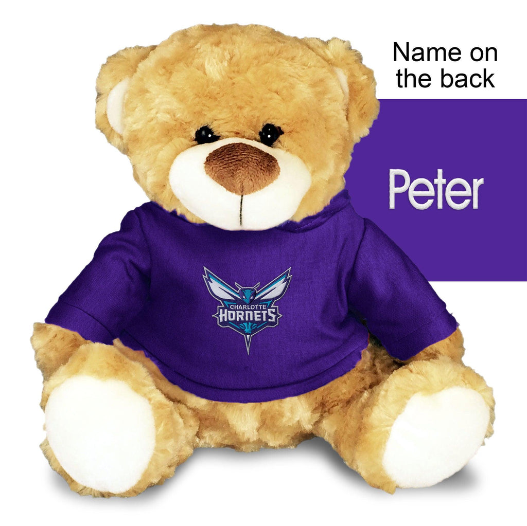 Personalized Charlotte Hornets 10" Plush Bear - Designs by Chad & Jake