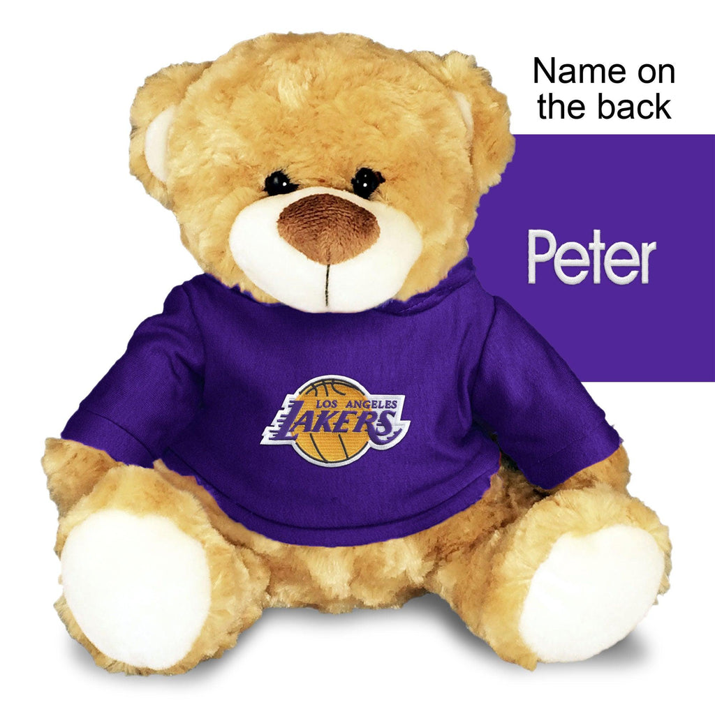 Personalized Los Angeles Lakers 10" Plush Bear - Designs by Chad & Jake