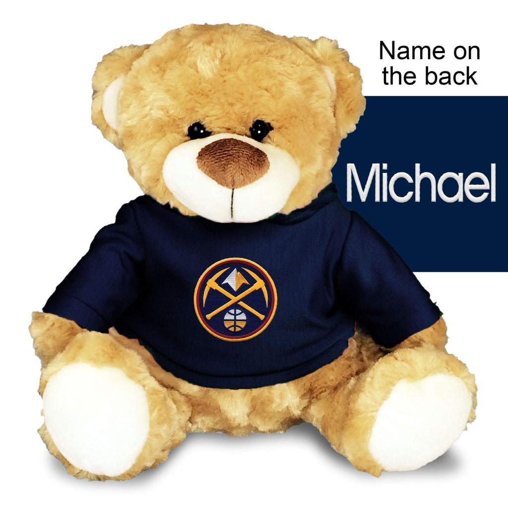 Personalized Denver Nuggets 10" Plush Bear - Designs by Chad & Jake