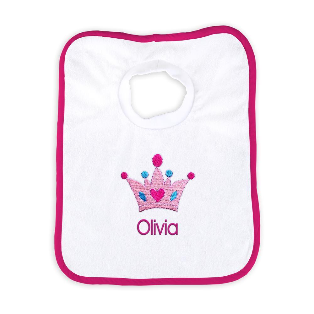 Personalized Basic Bib with Crown - Designs by Chad & Jake