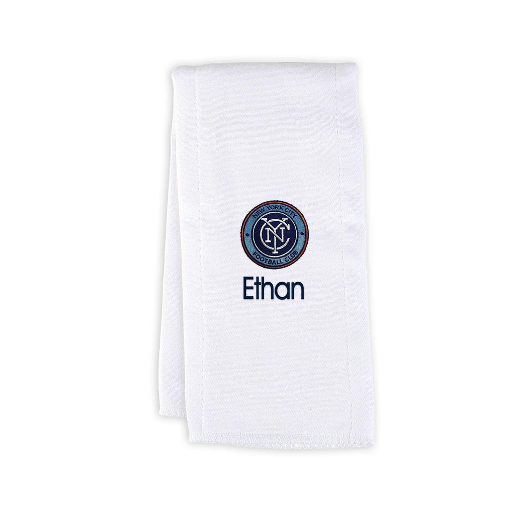 Personalized New York City FC Burp Cloth - Designs by Chad & Jake