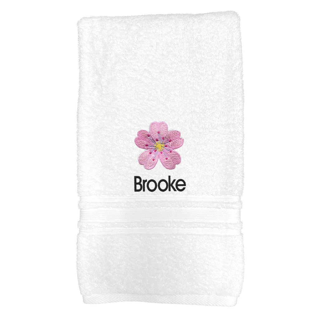 Personalized Cherry Blossom Emoji Bath Towel - 30" x 58" - Designs by Chad & Jake