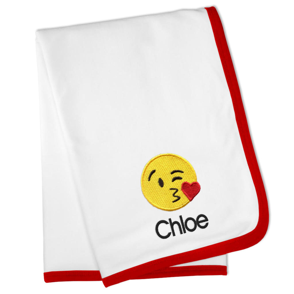 Personalized Blowing Kiss Emoji Blanket - Designs by Chad & Jake