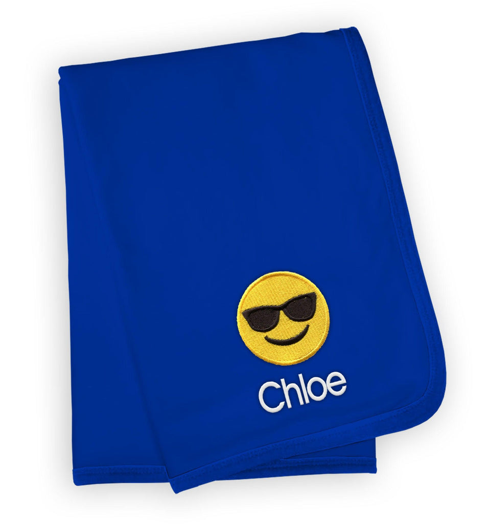 Personalized Sunglass Face Emoji Blanket - Designs by Chad & Jake