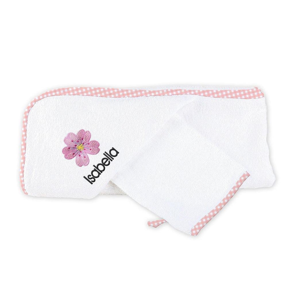 Personalized Cherry Blossom Emoji Hooded Towel Set - Designs by Chad & Jake