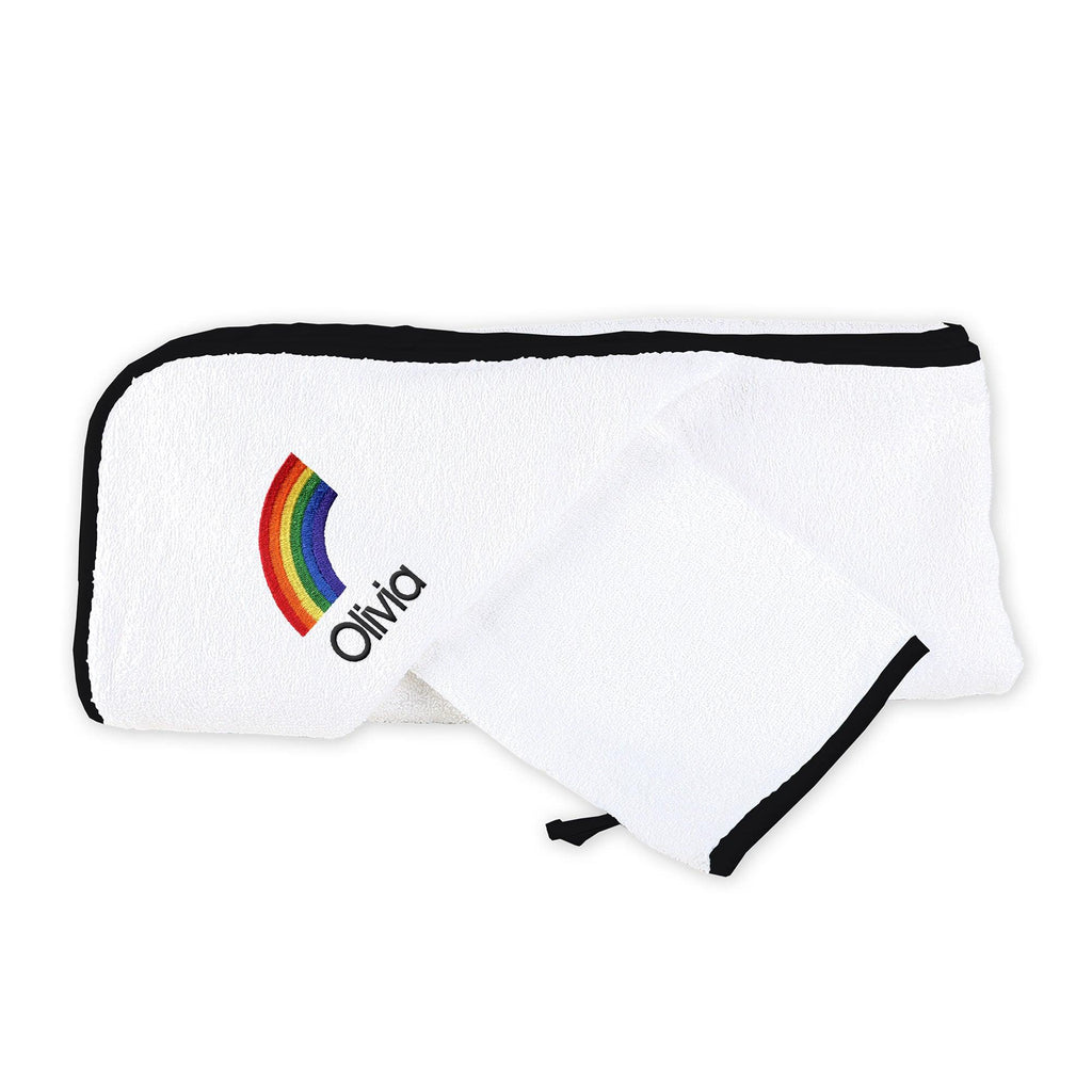 Personalized Rainbow Emoji Hooded Towel Set - Designs by Chad & Jake