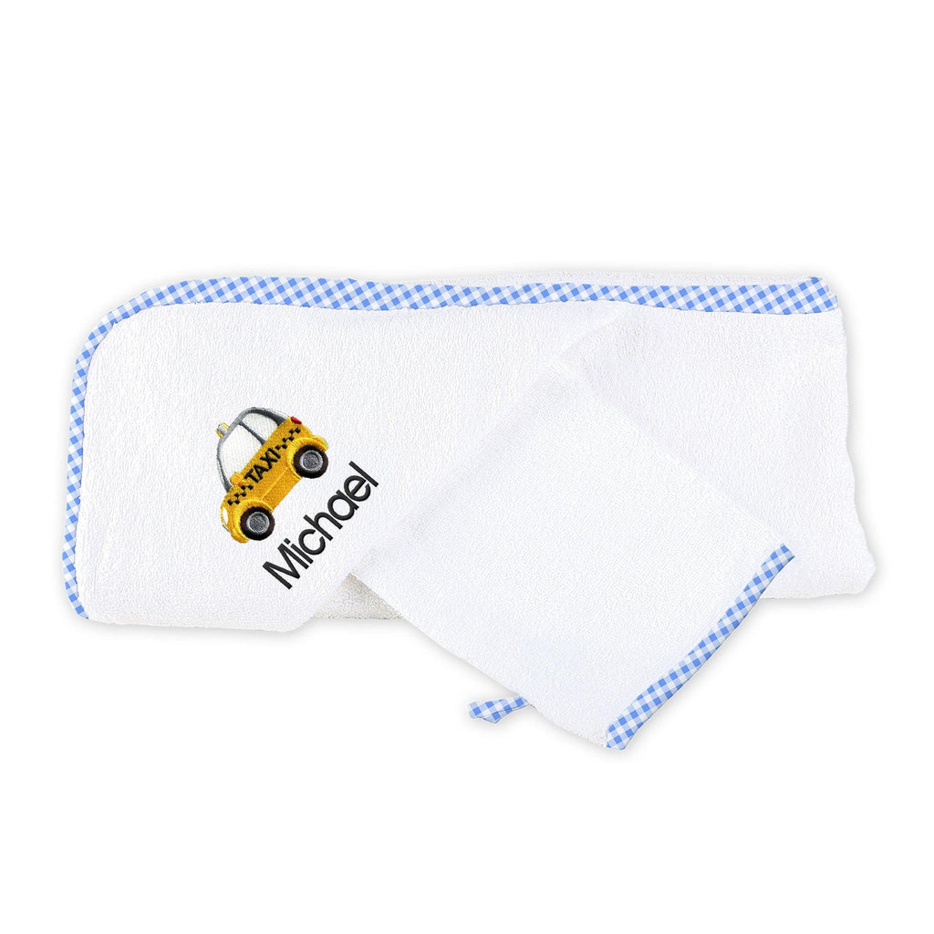 Personalized Taxi Emoji Hooded Towel Set - Designs by Chad & Jake