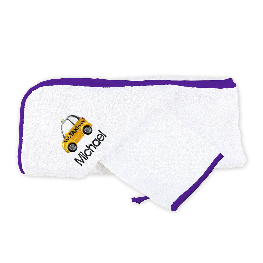 Personalized Taxi Emoji Hooded Towel Set - Designs by Chad & Jake