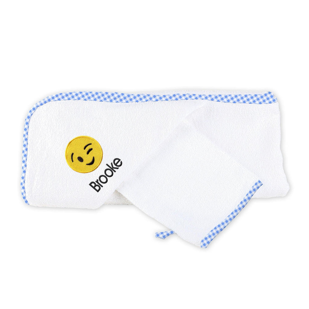 Personalized Winking Face Emoji Hooded Towel Set - Designs by Chad & Jake