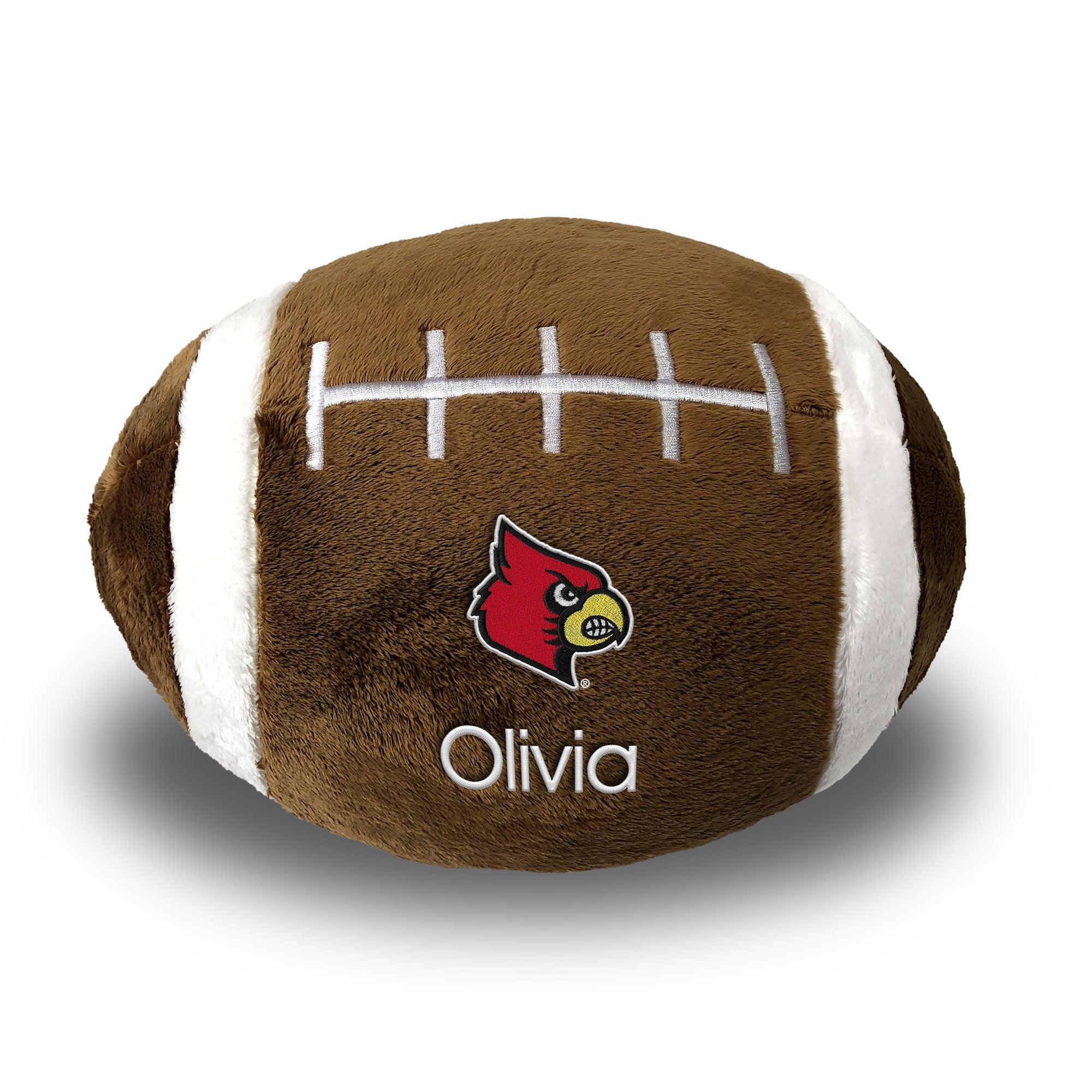 Personalized Louisville Cardinals Plush Football – Designs by Chad & Jake