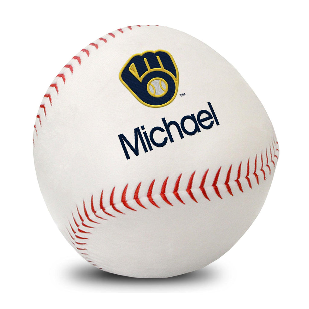 Personalized Milwaukee Brewers Plush Baseball - Designs by Chad & Jake