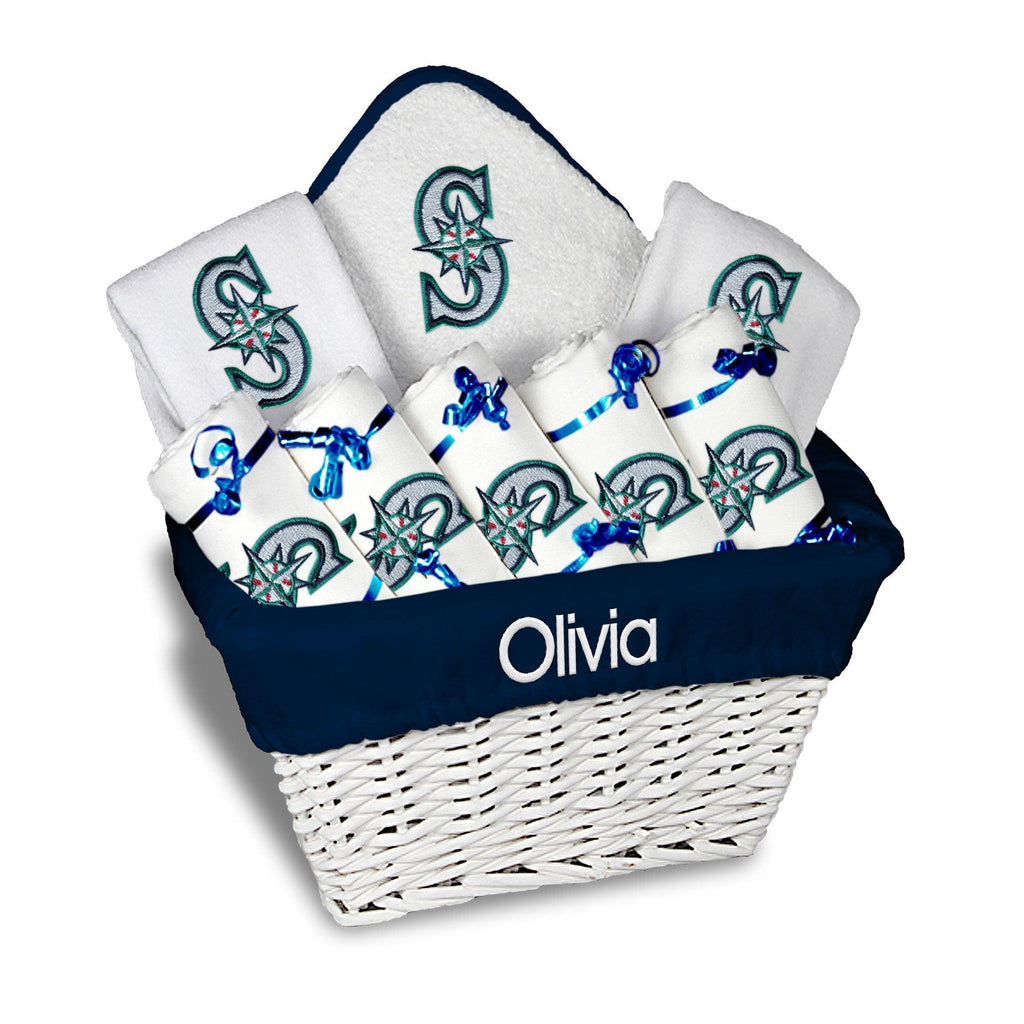 Personalized Seattle Mariners Large Basket - 9 Items - Designs by Chad & Jake