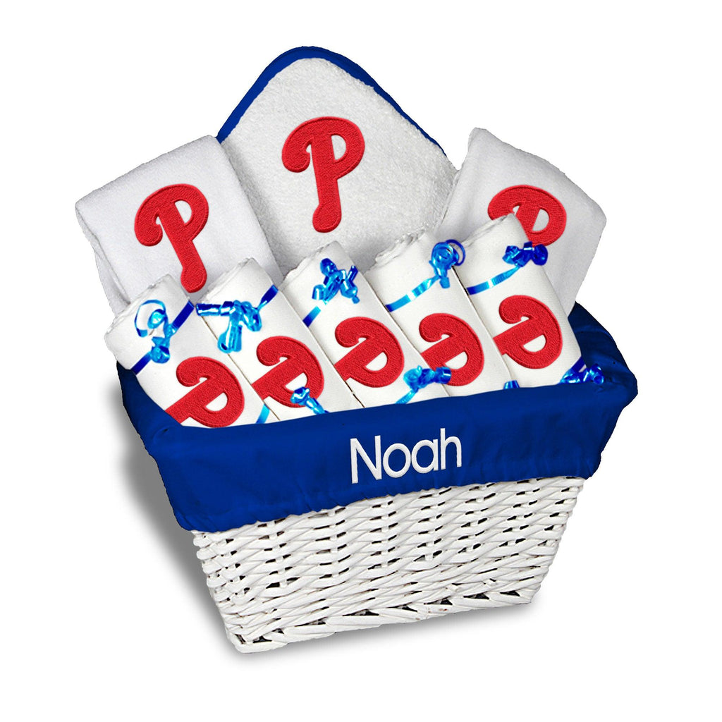 Personalized Philadelphia Phillies Large Basket - 9 Items - Designs by Chad & Jake