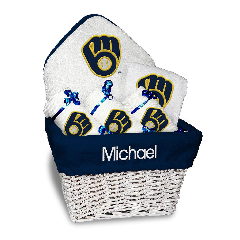 Personalized Milwaukee Brewers Medium Basket - 6 Items - Designs by Chad & Jake