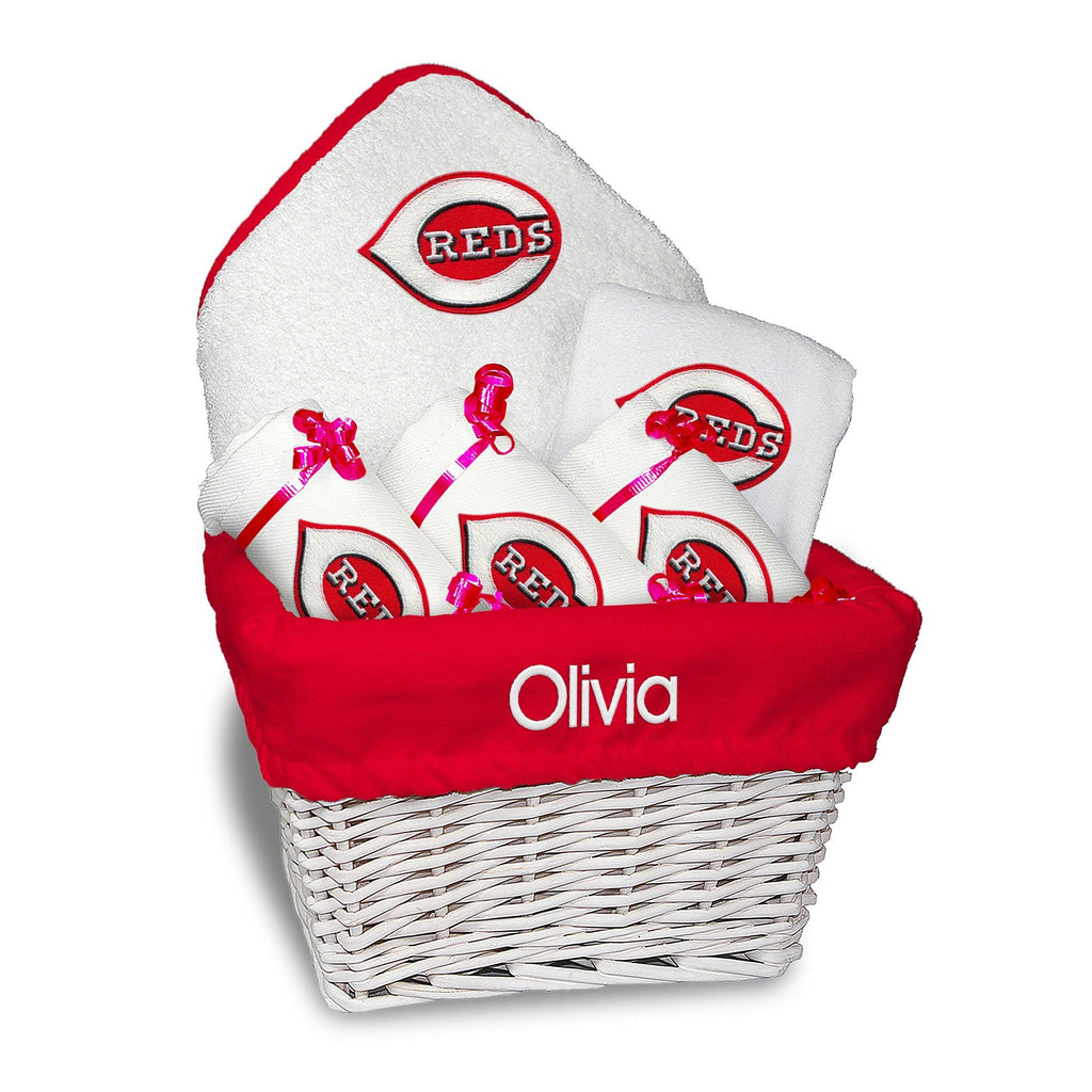 Personalized Cincinnati Reds Medium Basket - 6 Items - Designs by Chad & Jake