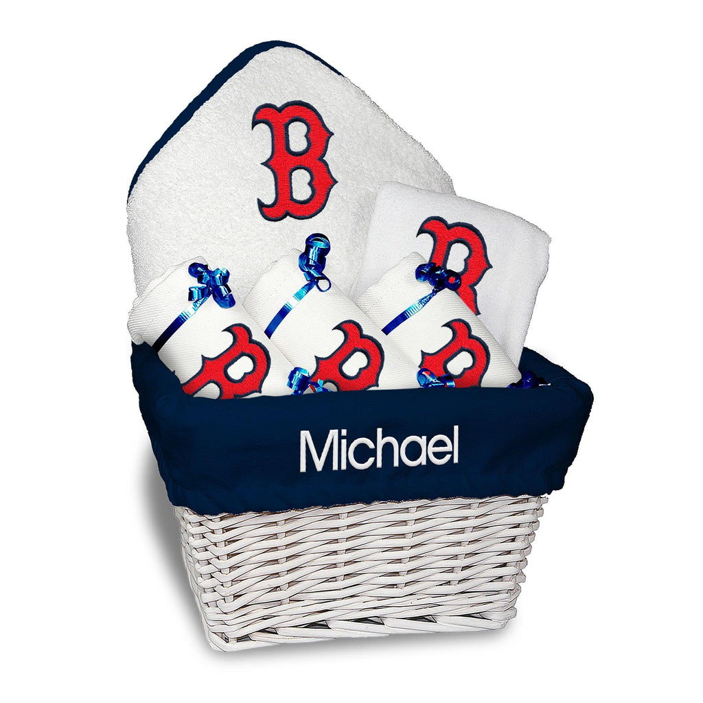 Personalized Boston Red Sox "B" Medium Basket - 6 Items - Designs by Chad & Jake