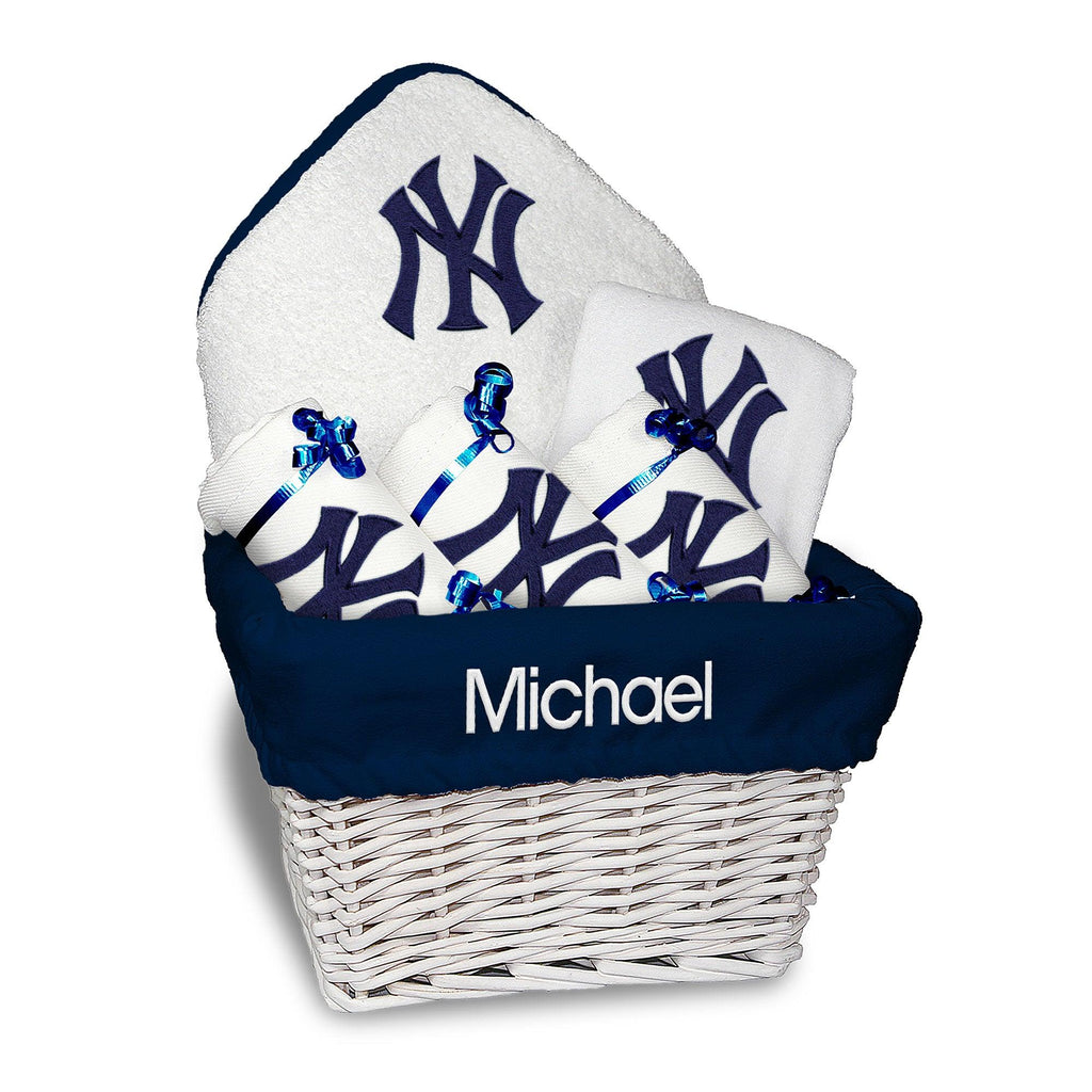 Personalized New York Yankees Medium Basket - 6 Items - Designs by Chad & Jake