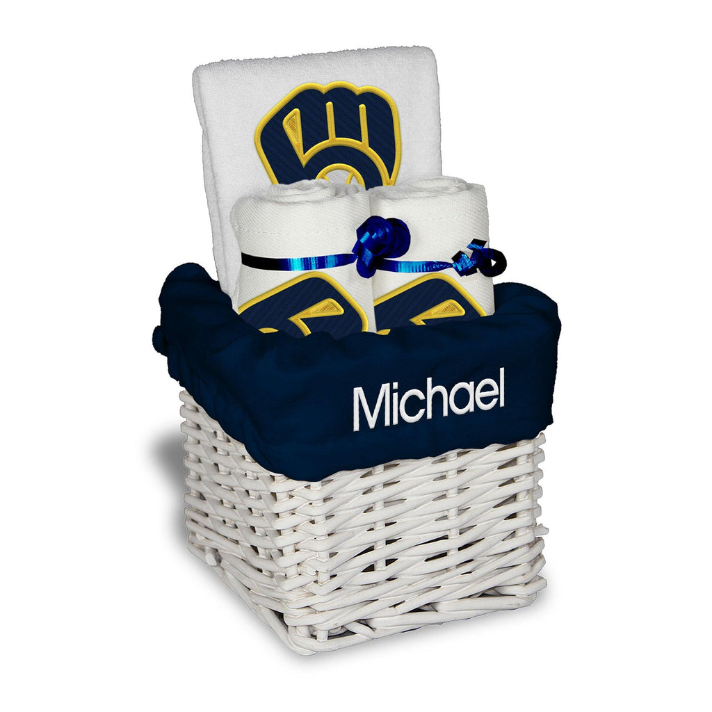 Personalized Milwaukee Brewers Small Basket - 4 Items - Designs by Chad & Jake