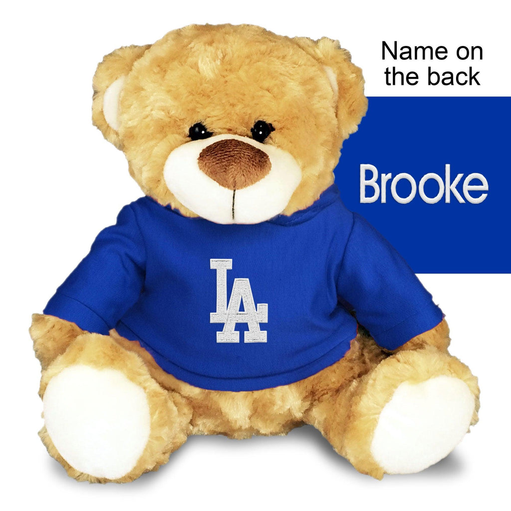 Personalized Los Angeles Dodgers 10" Plush Bear - Designs by Chad & Jake