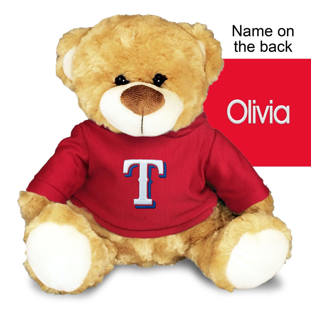 Personalized Texas Rangers 10" Plush Bear - Designs by Chad & Jake