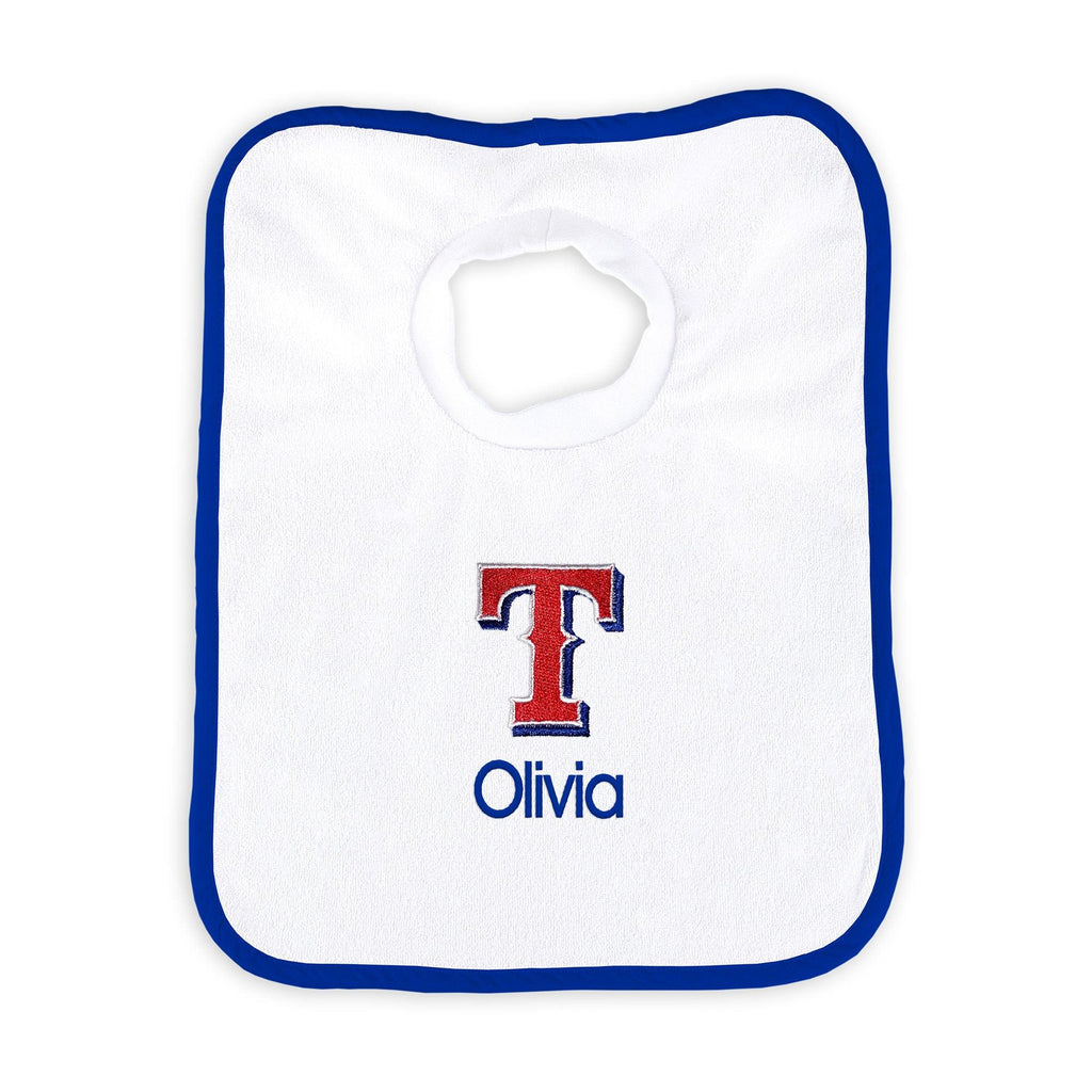 Personalized Texas Rangers Pullover Bib - Designs by Chad & Jake