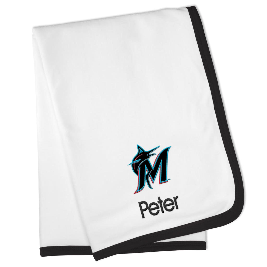 Personalized Miami Marlins Blanket - Designs by Chad & Jake